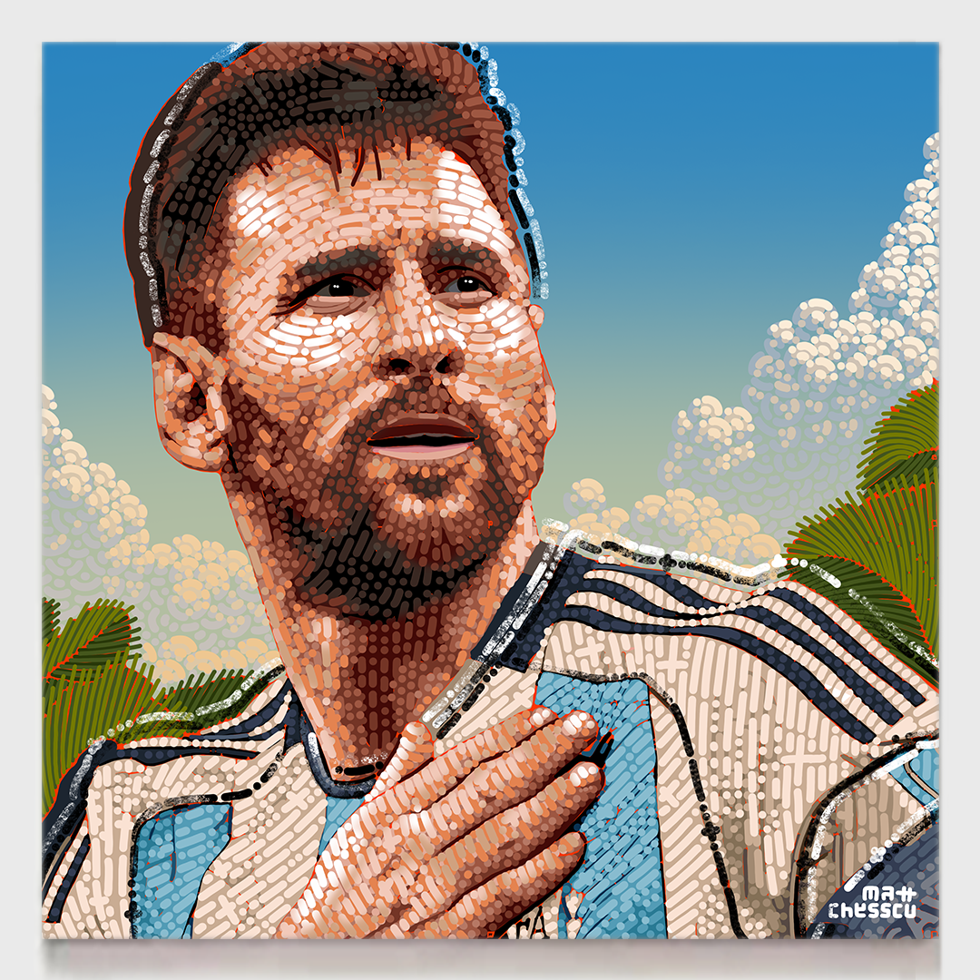 Pintura original de Messi